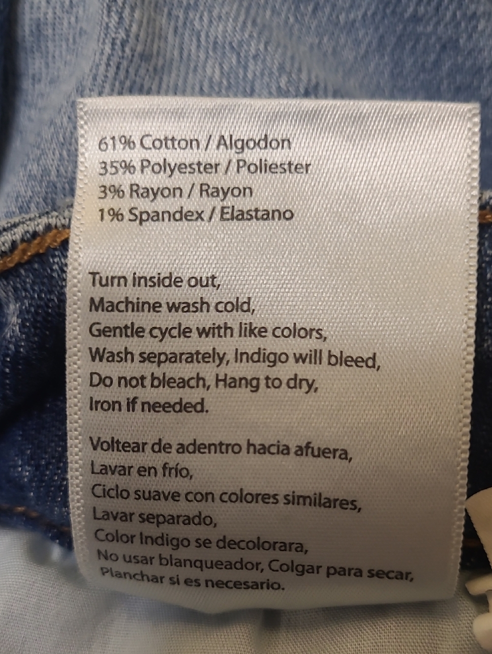 RISEN Straight Leg High-Rise Jeans in Distressed Blue61%cotton used good.9/29. - Picture 14 of 15